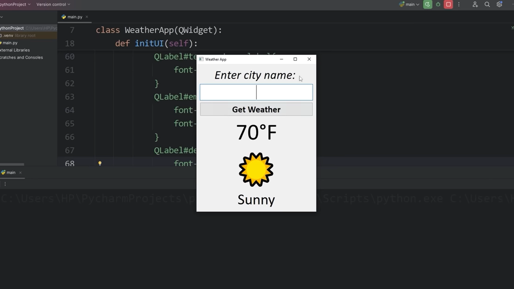 Weather API app